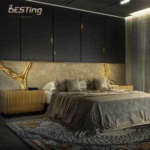 Grande <span class=keywords><strong>testiera</strong></span> moderna camera da <span class=keywords><strong>letto</strong></span> mobili letti moderni <span class=keywords><strong>letto</strong></span> matrimoniale di lusso in tessuto king size italiano - Product Image 5