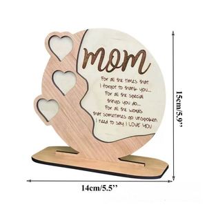 Ornements Décoratifs Personnalisés en Bois Sculpté Détachable pour la Fête des Mères - Product Image 2