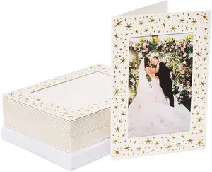 Dossier de cadre photo en papier personnalisé pour cartes photo 4*6 pouces pour l'obtention du diplôme, mariage, carte de note vierge avec enveloppes