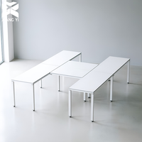 Bureau en H 300x210x75cm, Ensemble de bureaux 2 places, Partenaire de confiance pour la fourniture de bureaux longs et de grande taille, Table de bureau