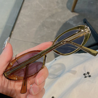 Kingseven — lunettes de soleil ovales colorées œil de chat pour hommes, tendance populaire, Rivets rétro, décoration, dégradé bleu rose, 2022