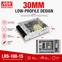 Alimentation à découpage MEANWELL LRS-100-15 15VDC 7A 105W à boîtier métallique, entrée large 85-264VAC pour systèmes de contrôle