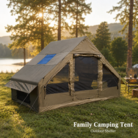 Carpa Inflable Bushcraft Wilderness Airbeam de Seis Metros Cuadrados, Verde Bosque, Oxford 300D, Refugio para Exteriores, Montaje Rápido, 15 kg, Venta al Por Mayor
