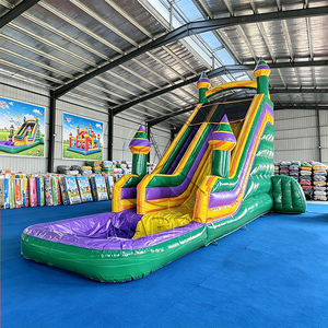 Château <span class=keywords><strong>gonflable</strong></span> commercial personnalisé, parc <span class=keywords><strong>aquatique</strong></span>, toboggan <span class=keywords><strong>aquatique</strong></span> <span class=keywords><strong>gonflable</strong></span> en bâche PVC vert marbré avec piscine - Product Image 3