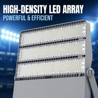 Proyector LED de Grado Estadio, Luminaria de 750W AC220V, 3 Módulos, Carcasa de Aluminio Fundido, Reflector para Exteriores, Centro de Bádminton