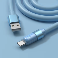 Grosir Pabrik 100W kabel Tipe C tunggal untuk iPhone warna-warni kabel Data USB pengisi daya Cepat kapsul cair 6A