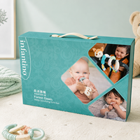 Boîte cadeau de luxe pour bébé avec poignée, emballage rigide en papier personnalisé pour jouets de nouveau-né, produits de soin pour nourrissons et cadeaux de naissance