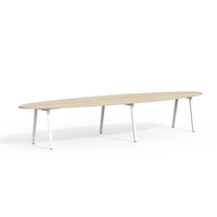Bureau de conférence ovale moderne et minimaliste en MDF, avec une construction durable, pour le bureau à domicile et les réunions