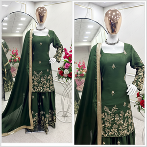 Ensembles de costumes pour femmes avec haut-Sarara et Dupatta Heavy Embroidery Sequence Work - Product Image 1