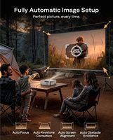 Projecteur intelligent Aurzen EAZZE D1 MAX avec Google TV amélioré, compatible 4K, 1000 lumens ANSI, technologie MEMC, audio Dolby 20W