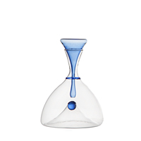 Diffuseur de parfum en verre nordique fait main, en forme de goutte transparente avec accents ambrés et bleus, pour hôtel, spa, bureau, décoration