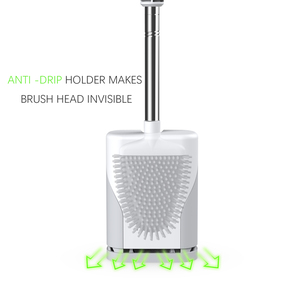 Set Spazzola WC in <span class=keywords><strong>Silicone</strong></span> con Supporto, Strumenti per la Pulizia del <span class=keywords><strong>Bagno</strong></span> in Acciaio Inossidabile, Spazzole per WC in <span class=keywords><strong>Silicone</strong></span> - Product Image 6