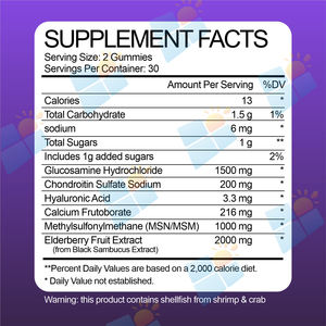 OEM/ODM/OBM Meilleur supplément pour articulations os sain Sans sucre Glucosamine Chondroïtine Gommes MSM Gommeux Vitamine E Lubrification des articulations - Product Image 6