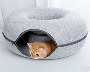 Duurzaam binnenhuis van vilt voor huisdieren, kattentunnelbed voor grote en kleine katten - Product Image 5