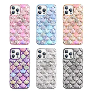 ใหม่ปลาGlitter Scalesเคสโทรศัพท์สําหรับiPhone 14 15 16 PRO MAXใหม่DesginสําหรับiPhone 14 Plus 15 Ultra