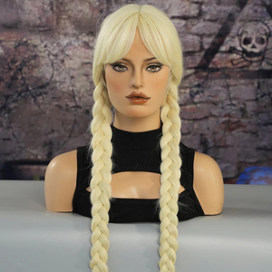 Blonde <span class=keywords><strong>mercredi</strong></span> <span class=keywords><strong>Addams</strong></span> <span class=keywords><strong>perruque</strong></span> femmes longue tressée <span class=keywords><strong>mercredi</strong></span> <span class=keywords><strong>Addams</strong></span> Costume <span class=keywords><strong>perruque</strong></span> avec frange <span class=keywords><strong>Addams</strong></span> famille Cosplay perruques pour Halloween - Product Image 1