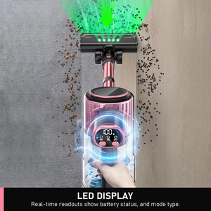 เครื่องดูดฝุ่นพร้อมจอ OLED ตรวจจับฝุ่นด้วยเลเซอร์  แผ่นกรองล้างทำความสะอาดได้ สำหรับบ้าน รถยนต์ โรงแรม - Product Image 4
