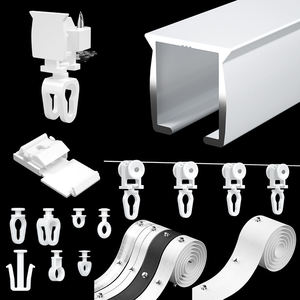 <b>Plastic</b> Snap-in Traversing <b>Slides</b> Slider Runners for Curtain Track Pulley Gliders - Product Image 1