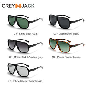 Gafas de sol Greyjack para hombre, montura TR90, UV400, polarizadas, negras, extragrandes, estilo urbano, tipo 3 - Product Image 3