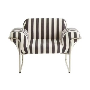 Divano Monoposto con Motivo Zebrato Stile Bauhaus, Sedia Cantilever in Acciaio Inossidabile - Vendita Diretta dalla Fabbrica per Alloggi Turistici - Product Image 3