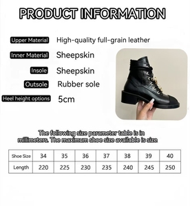 Moda estilo Vintage tornozelo botas plataforma Lace-Up feminino para Martin sapatos 5cm salto vaca couro superior impermeável térmica - Product Image 2