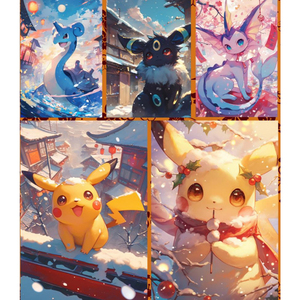 Álbum de Tarjetas A5 JPS con Diseño de Comida de Año Nuevo, Estilo <span class=keywords><strong>Pokémon</strong></span>, para Fiesta de Año Nuevo, con Purpurina Esmerilada y Estampado en Caliente, Caja Sorpresa de Tarjetas Coleccionables - Product Image 3
