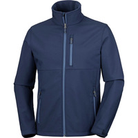 Logo personnalisé OEM Vente en gros Vêtements chauds imperméables pour hommes Col montant réglable Veste softshell noire