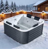 Spa extérieur DEWO à haute efficacité énergétique avec 31 jets et purification à l'ozone pour le bien-être familial dans le jardin
