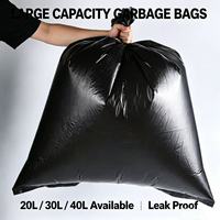 Schwarze Flachdeckel-HDPE-Müllbeutel 60L 100L 120L 240L Hochbelastbare Gewerbliche Müllsäcke