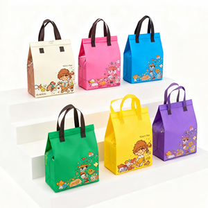 Sac de courses personnalisé en non-tissé imprimé, écologique et recyclable, avec poignée, résistant à l'humidité, pour l'emballage de gâteaux, sandwichs, snacks et aliments - Product Image 5