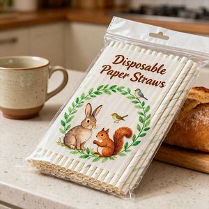 Pajitas de Papel Biodegradables Desechables, Materiales Reciclados, Envases para Bebidas Alcohólicas, Logotipo Personalizado - Directo de Fábrica, Mejor Precio, Alta Calidad - Product Image 2