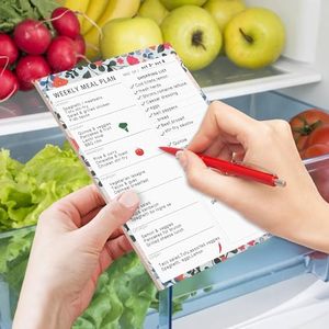 Vert Floral 52 planificateur de repas non daté bloc-notes magnétiques à feuilles mobiles pour <span class=keywords><strong>la</strong></span> préparation de repas hebdomadaire en famille réfrigérateur <span class=keywords><strong>1</strong></span> paquet <span class=keywords><strong>liste</strong></span> de courses <span class=keywords><strong>1</strong></span> paquet - Product Image 5