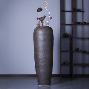 Jarrón Grande de Cerámica Hecho a Mano, Estilo Vintage, Color Marrón Mate, para Piso - Product Image 5