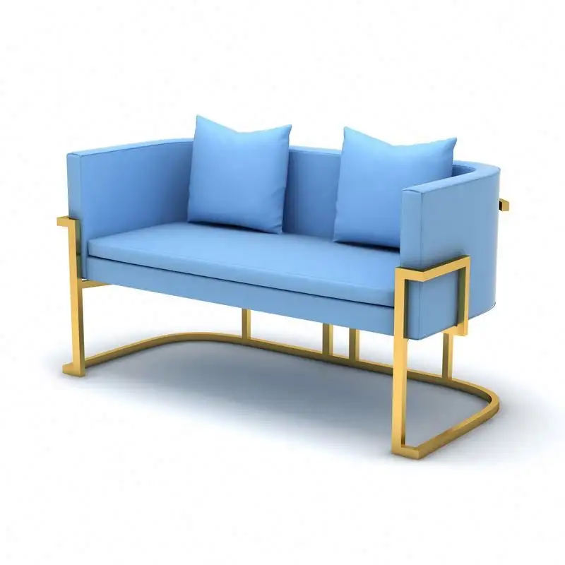 Muebles nórdicos para el hogar, sofá suave de metal con fram para sala de estar