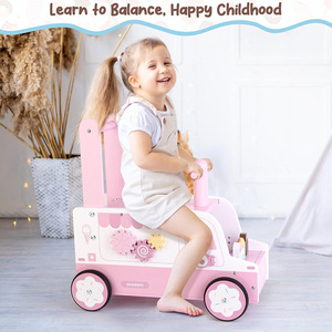 Asweets <span class=keywords><strong>Summer</strong></span> Ice Cream Trotteur multifonction en bois pour tout-petit, avec jeu d'association de formes, anti-renversement et siège - Product Image 5