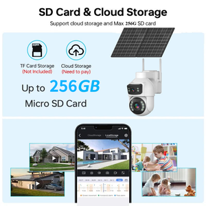 กล้องวิดีโอพลังงานแสงอาทิตย์กลางแจ้งเลนส์คู่กล้องวงจรปิด4G ระบบรักษาความปลอดภัยไร้สายในบ้านซิมการ์ดออปติคอลซูมกล้อง PTZ พร้อมพลังงานแสงอาทิตย์และลำโพง - Product Image 4