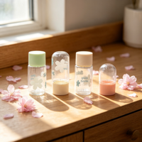 Petite bouteille en verre pour emballage cosmétique, logo personnalisé imprimé en soie, cadeau de mariage, flacons vides pour maquillage, conteneur en verre, vente en gros