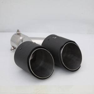 Punta de Escape de Acero Inoxidable de Doble Fila, Entrada Única, Salida Doble, Estilo Atornillable, Tubo de Escape Modificado para Sistema de Escape, Negro Mate - Product Image 3