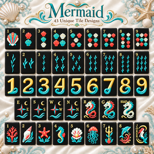 Jeu de Mahjong américain rétro de voyage, 160 tuiles en acrylique, thème coquillages océaniques et sirènes, idéal pour les vacances - Product Image 1