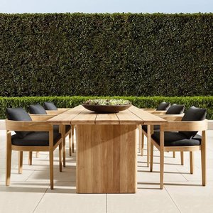 Hiện đại sang trọng ngoài trời tếch ăn uống đặt rắn gỗ Patio ăn uống đặt cho khách sạn sân - Product Image 2