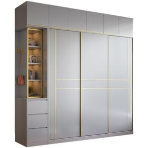 Armoire coulissante de luxe légère 2022 pour chambre à coucher, mobilier de maison, montage simple, grande armoire à portes coulissantes - Product Image 1