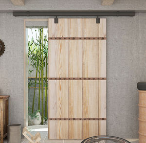 Kit <span class=keywords><strong>de</strong></span> quincaillerie pour <span class=keywords><strong>porte</strong></span> <span class=keywords><strong>de</strong></span> grange en acier contemporain robuste, noir, avec installation par vis pour chambre et cuisine - Product Image 5