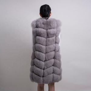 QIUCHEN- QC8032 NOUVEAU <span class=keywords><strong>Gilet</strong></span> en fourrure de renard véritable de haute qualité Manteau Veste 90cm <span class=keywords><strong>Long</strong></span> <span class=keywords><strong>Gilet</strong></span> LIVRAISON GRATUITE - Product Image 3