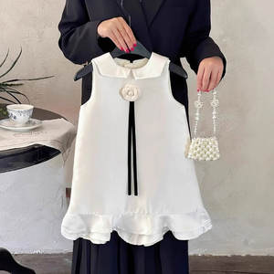 Robe Blanche Évasée en Satin sans Manches pour Filles, Modèle Princesse, Idéale pour Fêtes, Vêtements de Soirée pour Enfants de 1 à 12 Ans - Vente en Gros - Product Image 2