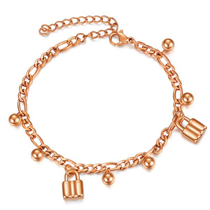 Pulsera Fina con Dijes de 4MM, Bañada en Oro, Cadena con Cierre de Cuentas, Joyería para Uso Diario de Mujer - Product Image 2