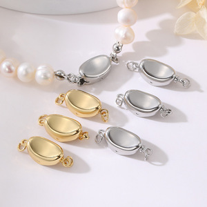 14K emas DIY aksesoris perhiasan perahu berbentuk bantal Ingots perhiasan gesper mutiara kalung gelang menghubungkan gesper - Product Image 1