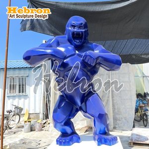 Esculturas de Gorila Coloridas de Resina Roja de Tamaño Real Personalizadas para Jardín y Hogar, Estatuas de <span class=keywords><strong>King</strong></span> <span class=keywords><strong>Kong</strong></span> de Fibra de Vidrio en Venta - Product Image 4