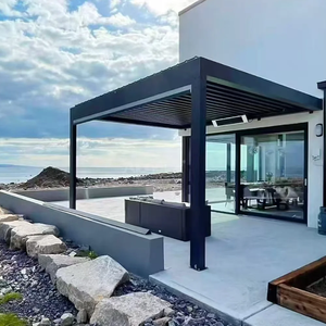 Time-Saving Quick-Build Garden Pergola Anyhoo 40% Faster Setup Aluminum <strong>Gazebo</strong> Bioclimatic Roof <strong>for</strong> Backyard Balcony LED <strong>Light</strong> - Product Image 5