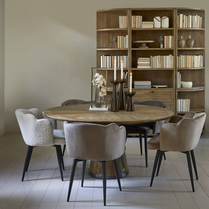 Tavolo da Pranzo Rotondo AY-2644-5B Siroko Beach in Legno Massello Stile Vintage Francese per Soggiorno e Sala da Pranzo - Product Image 2