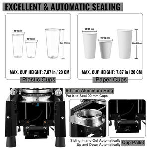 Hot bán điện 90 95 Mét PP cà phê uống trà bong bóng 98 Mét BOBA cốc nước trái cây niêm phong tự động cup niêm phong máy - Product Image 6